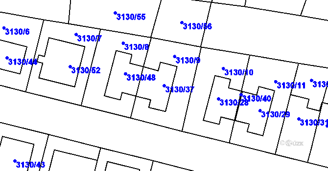 Parcela st. 3130/37 v KÚ Tachov, Katastrální mapa