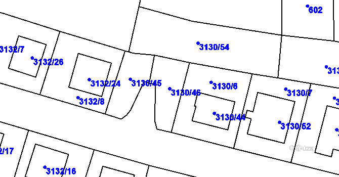 Parcela st. 3130/46 v KÚ Tachov, Katastrální mapa