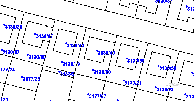 Parcela st. 3130/49 v KÚ Tachov, Katastrální mapa