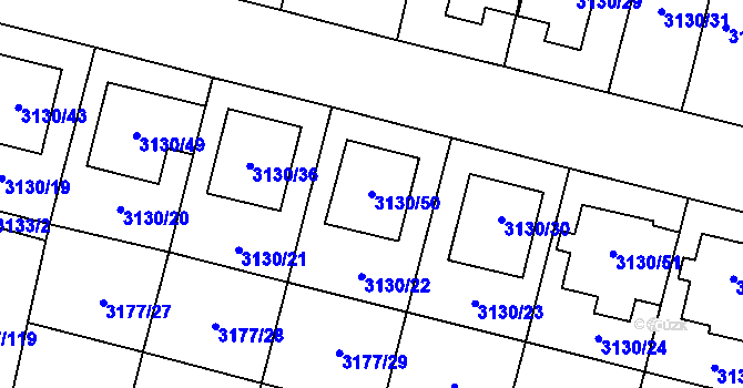 Parcela st. 3130/50 v KÚ Tachov, Katastrální mapa