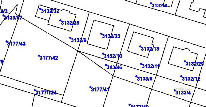 Parcela st. 3132/10 v KÚ Tachov, Katastrální mapa