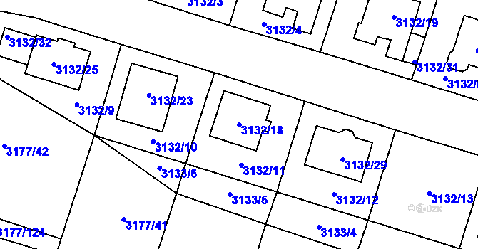Parcela st. 3132/18 v KÚ Tachov, Katastrální mapa