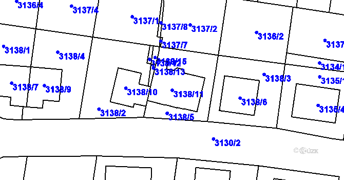 Parcela st. 3138/11 v KÚ Tachov, Katastrální mapa