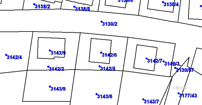 Parcela st. 3142/6 v KÚ Tachov, Katastrální mapa