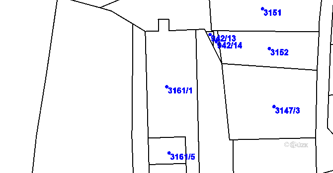 Parcela st. 3161/1 v KÚ Tachov, Katastrální mapa
