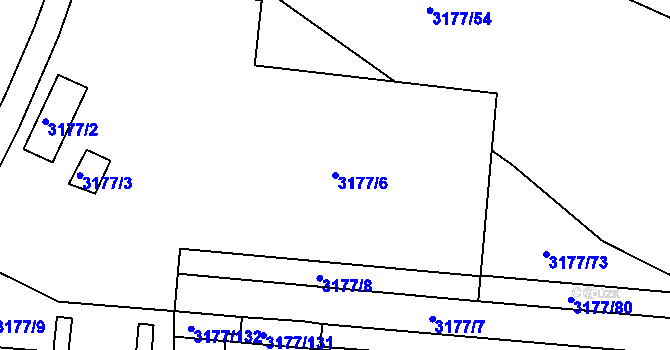 Parcela st. 3177/6 v KÚ Tachov, Katastrální mapa