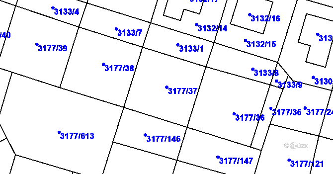 Parcela st. 3177/37 v KÚ Tachov, Katastrální mapa