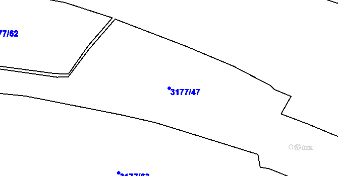 Parcela st. 3177/47 v KÚ Tachov, Katastrální mapa
