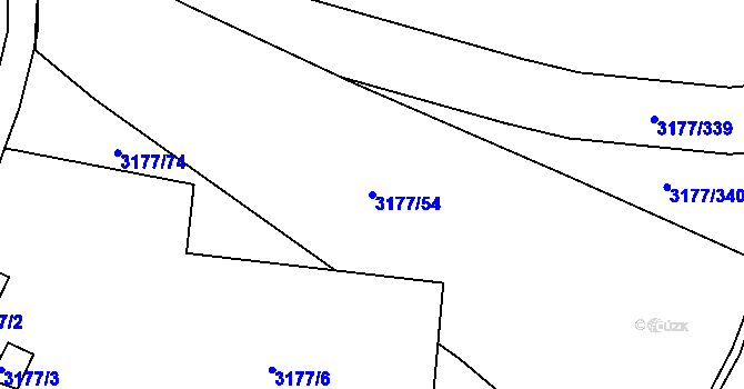Parcela st. 3177/54 v KÚ Tachov, Katastrální mapa