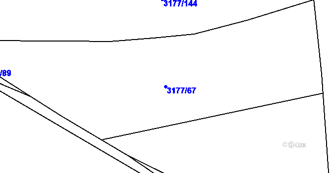 Parcela st. 3177/67 v KÚ Tachov, Katastrální mapa