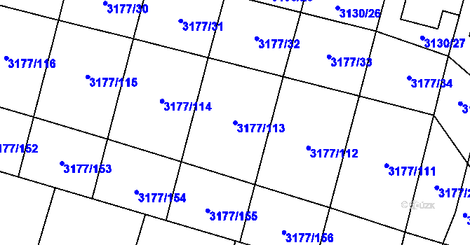 Parcela st. 3177/113 v KÚ Tachov, Katastrální mapa