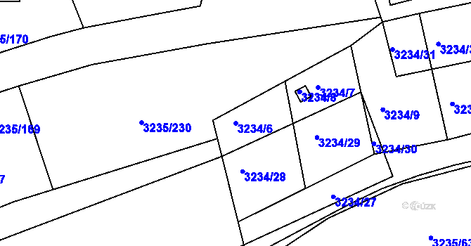 Parcela st. 3234/6 v KÚ Tachov, Katastrální mapa