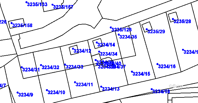 Parcela st. 3234/34 v KÚ Tachov, Katastrální mapa