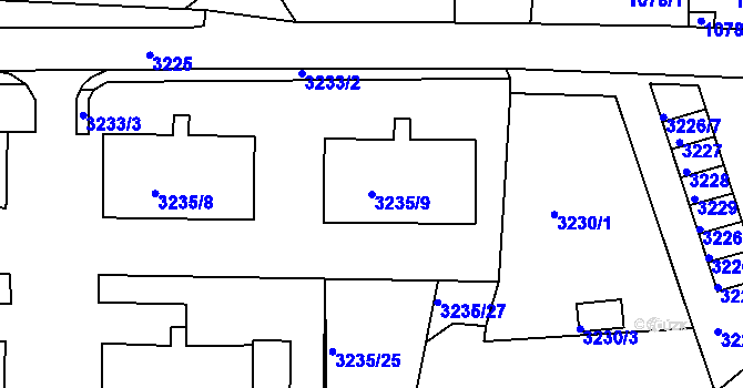 Parcela st. 3235/9 v KÚ Tachov, Katastrální mapa