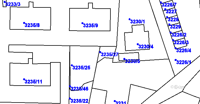 Parcela st. 3235/27 v KÚ Tachov, Katastrální mapa