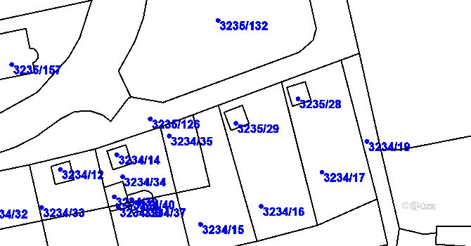 Parcela st. 3235/29 v KÚ Tachov, Katastrální mapa