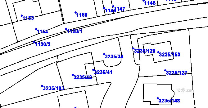 Parcela st. 3235/34 v KÚ Tachov, Katastrální mapa