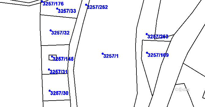 Parcela st. 3257/1 v KÚ Tachov, Katastrální mapa