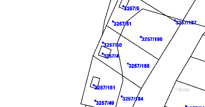 Parcela st. 3257/4 v KÚ Tachov, Katastrální mapa