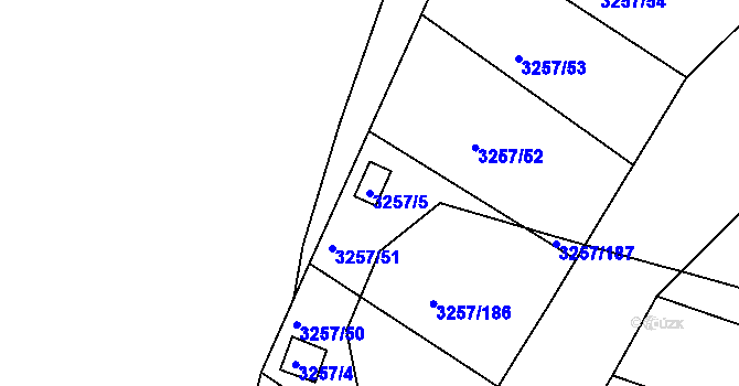 Parcela st. 3257/5 v KÚ Tachov, Katastrální mapa