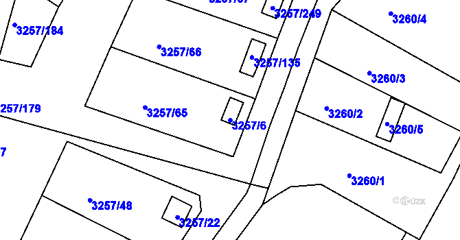 Parcela st. 3257/6 v KÚ Tachov, Katastrální mapa