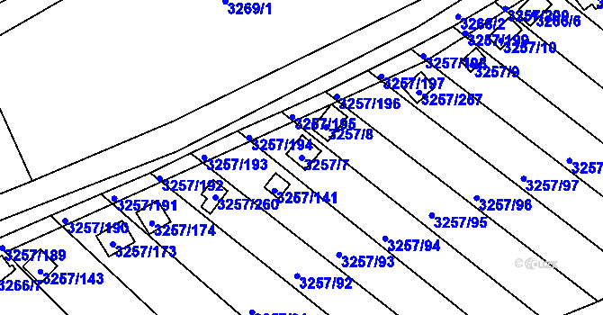 Parcela st. 3257/7 v KÚ Tachov, Katastrální mapa