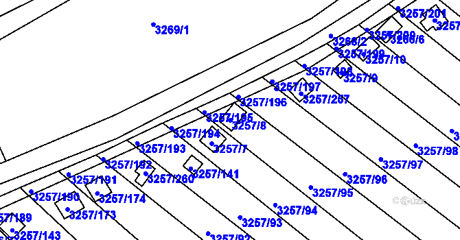 Parcela st. 3257/8 v KÚ Tachov, Katastrální mapa