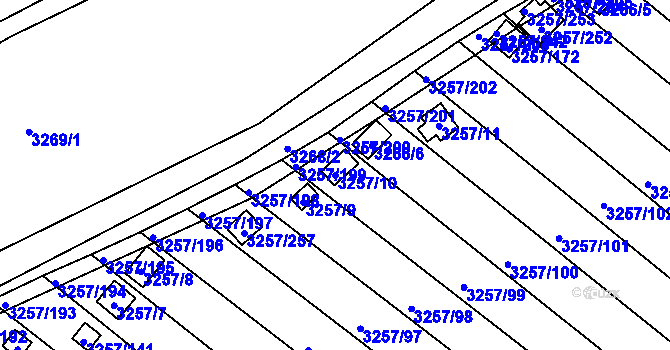 Parcela st. 3257/10 v KÚ Tachov, Katastrální mapa