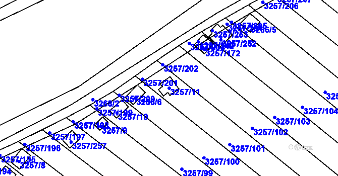 Parcela st. 3257/11 v KÚ Tachov, Katastrální mapa