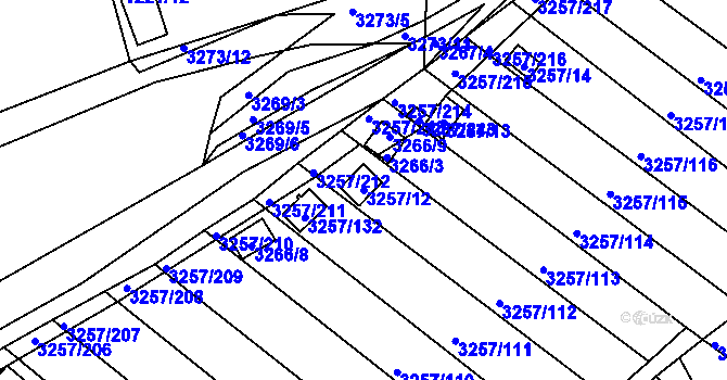 Parcela st. 3257/12 v KÚ Tachov, Katastrální mapa