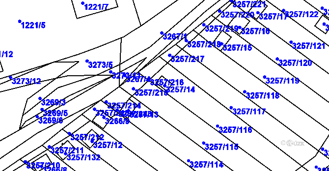 Parcela st. 3257/14 v KÚ Tachov, Katastrální mapa