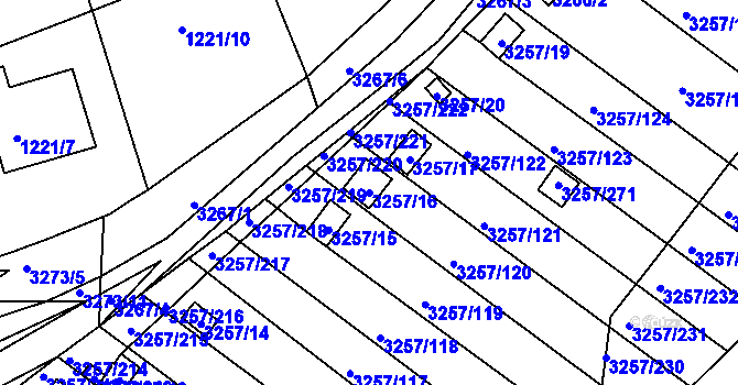 Parcela st. 3257/16 v KÚ Tachov, Katastrální mapa