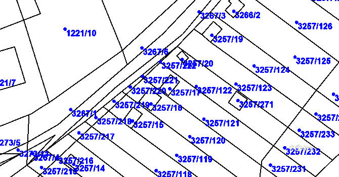 Parcela st. 3257/17 v KÚ Tachov, Katastrální mapa
