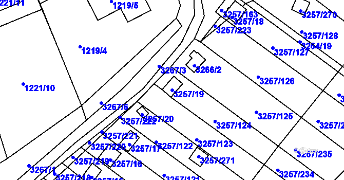 Parcela st. 3257/19 v KÚ Tachov, Katastrální mapa