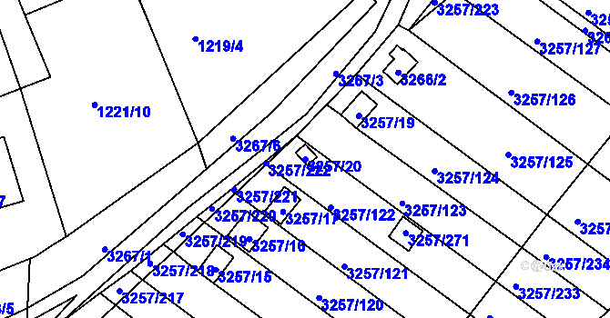 Parcela st. 3257/20 v KÚ Tachov, Katastrální mapa