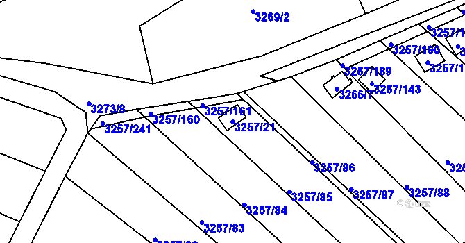 Parcela st. 3257/21 v KÚ Tachov, Katastrální mapa