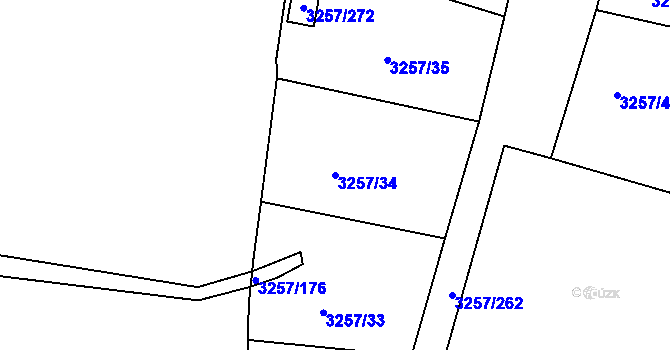 Parcela st. 3257/34 v KÚ Tachov, Katastrální mapa