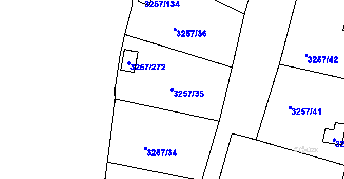 Parcela st. 3257/35 v KÚ Tachov, Katastrální mapa