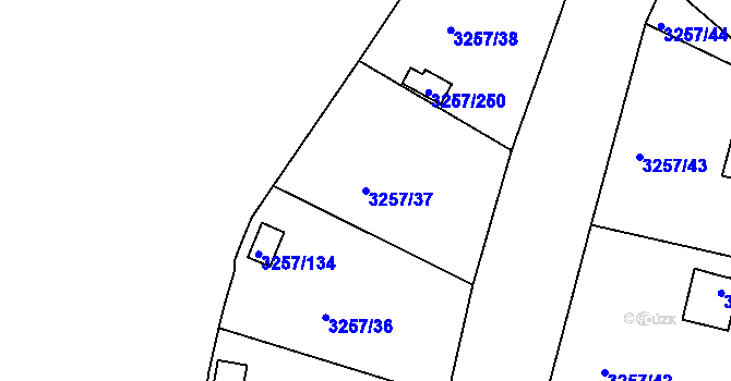 Parcela st. 3257/37 v KÚ Tachov, Katastrální mapa