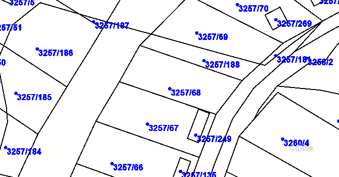 Parcela st. 3257/68 v KÚ Tachov, Katastrální mapa