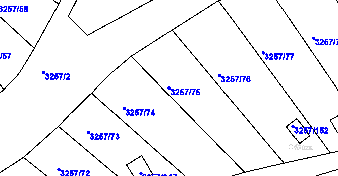 Parcela st. 3257/75 v KÚ Tachov, Katastrální mapa