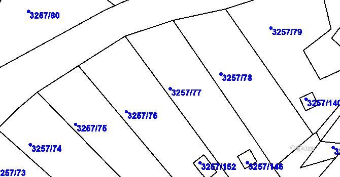 Parcela st. 3257/77 v KÚ Tachov, Katastrální mapa