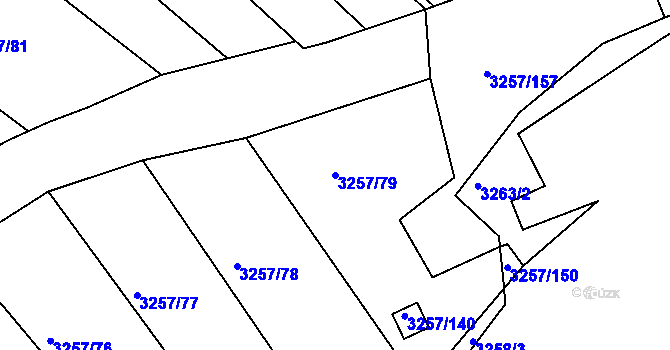 Parcela st. 3257/79 v KÚ Tachov, Katastrální mapa