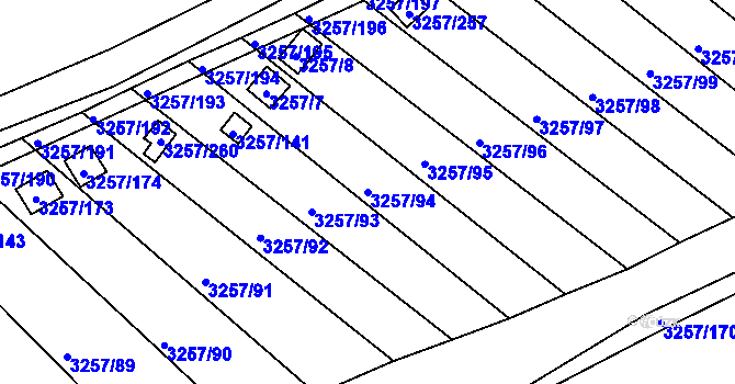 Parcela st. 3257/94 v KÚ Tachov, Katastrální mapa