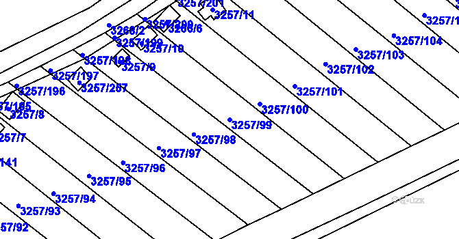 Parcela st. 3257/99 v KÚ Tachov, Katastrální mapa