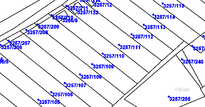 Parcela st. 3257/110 v KÚ Tachov, Katastrální mapa
