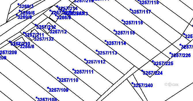 Parcela st. 3257/113 v KÚ Tachov, Katastrální mapa