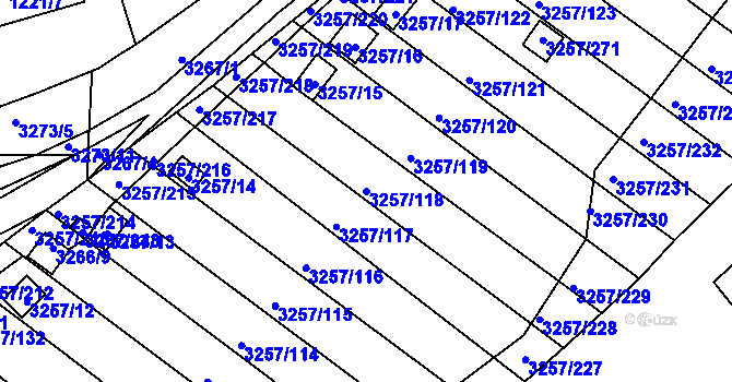Parcela st. 3257/118 v KÚ Tachov, Katastrální mapa