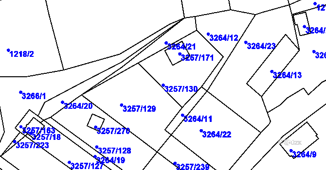 Parcela st. 3257/130 v KÚ Tachov, Katastrální mapa