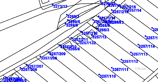Parcela st. 3257/132 v KÚ Tachov, Katastrální mapa